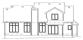 Rear Elevation for House Plan #152408
