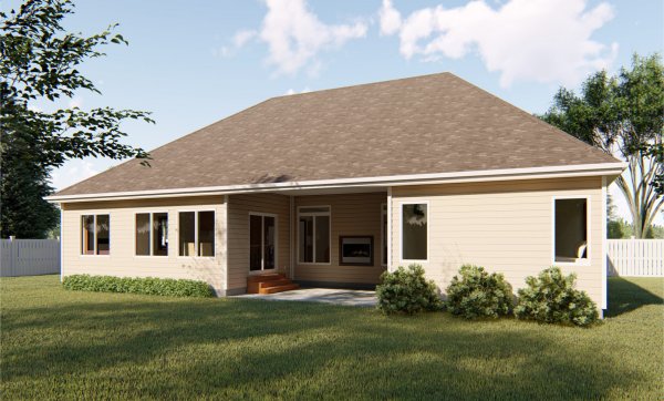 Rear Elevation for House Plan #703912