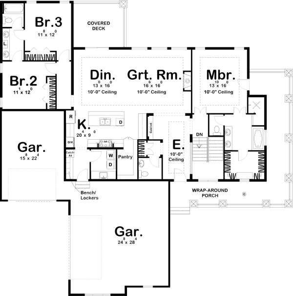 Main Floor Plan for House Plan #705312