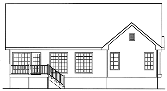 Rear Elevation for House Plan #120561