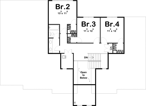 Second Floor Plan for House Plan #706252