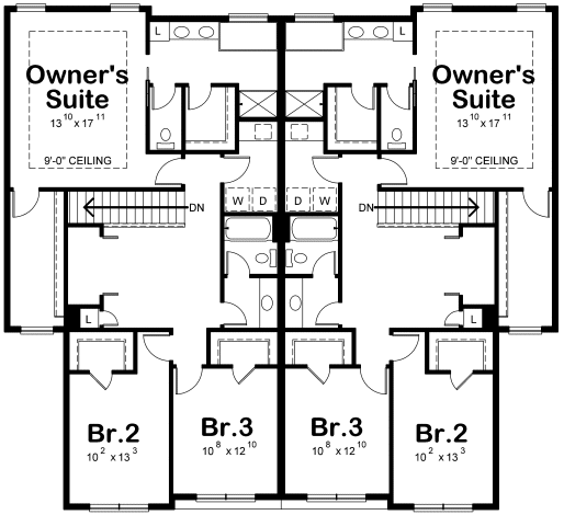 Second Floor Plan for House Plan #154602