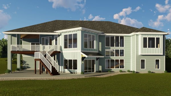 Rear Elevation for House Plan #702442