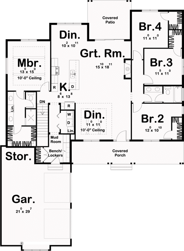 Main Floor Plan for House Plan #709891