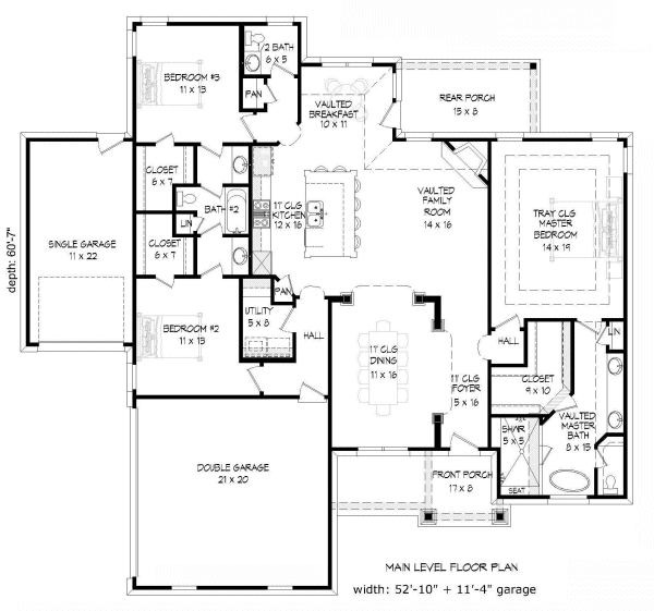 Main Floor Plan for House Plan #690902