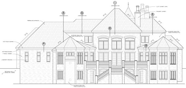 Rear Elevation for House Plan #153864