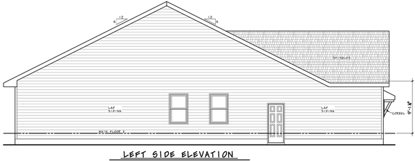Left Elevation for House Plan #157161