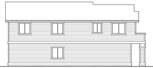 Left Elevation for House Plan #335061
