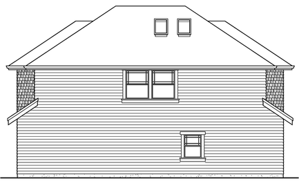 Rear Elevation for House Plan #333842