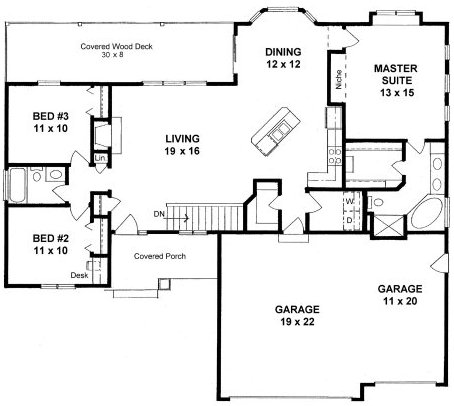 Main Floor Plan for House Plan #350051
