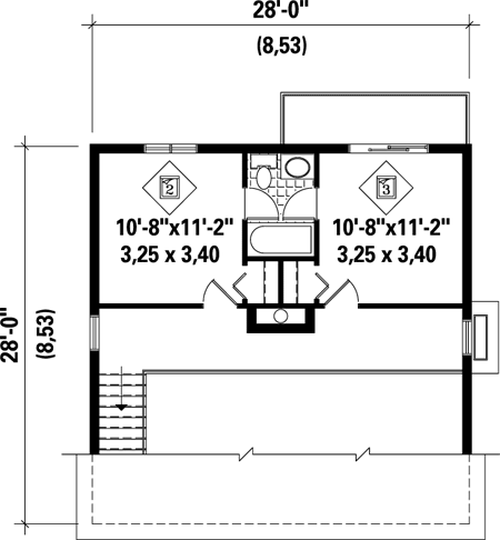 Second Floor Plan for House Plan #175200