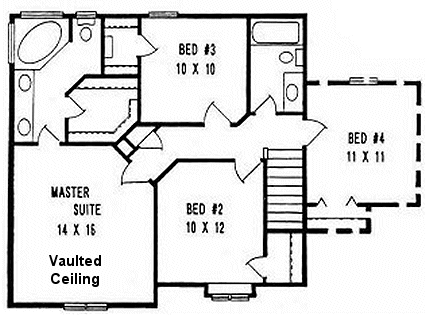 Second Floor Plan for House Plan #352551