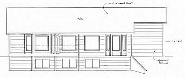 Rear Elevation for House Plan #354051