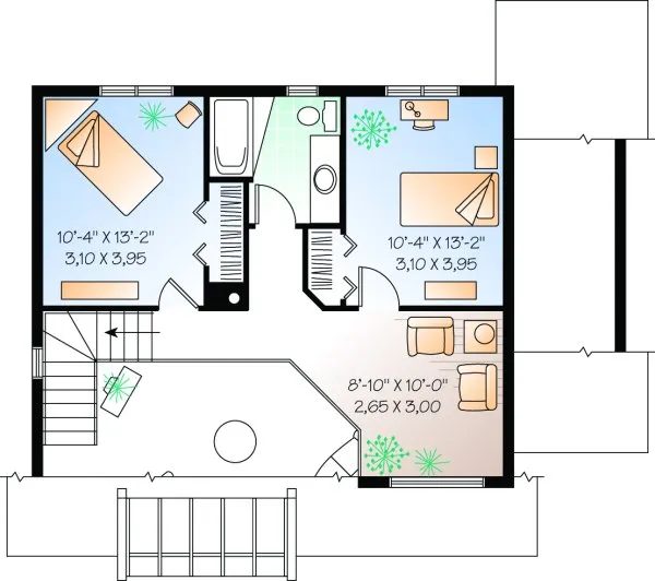 Second Floor Plan for House Plan #142454