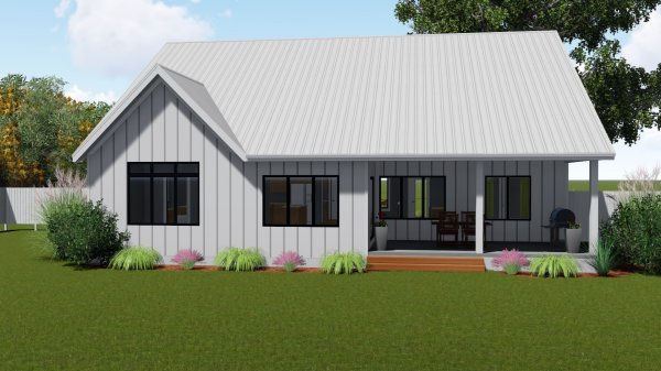 Rear Elevation for House Plan #707971