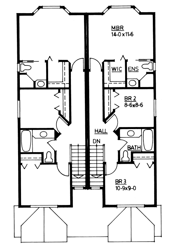 Second Floor Plan for House Plan #101012