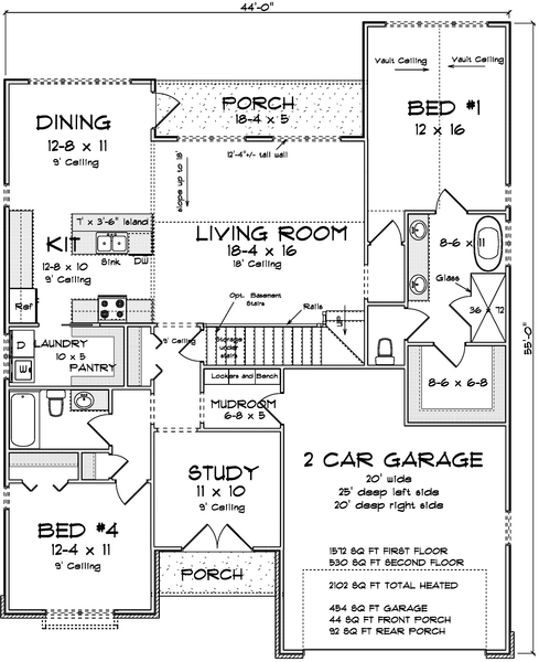 Main Floor Plan for House Plan #242012