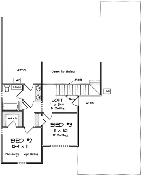 Second Floor Plan for House Plan #242012