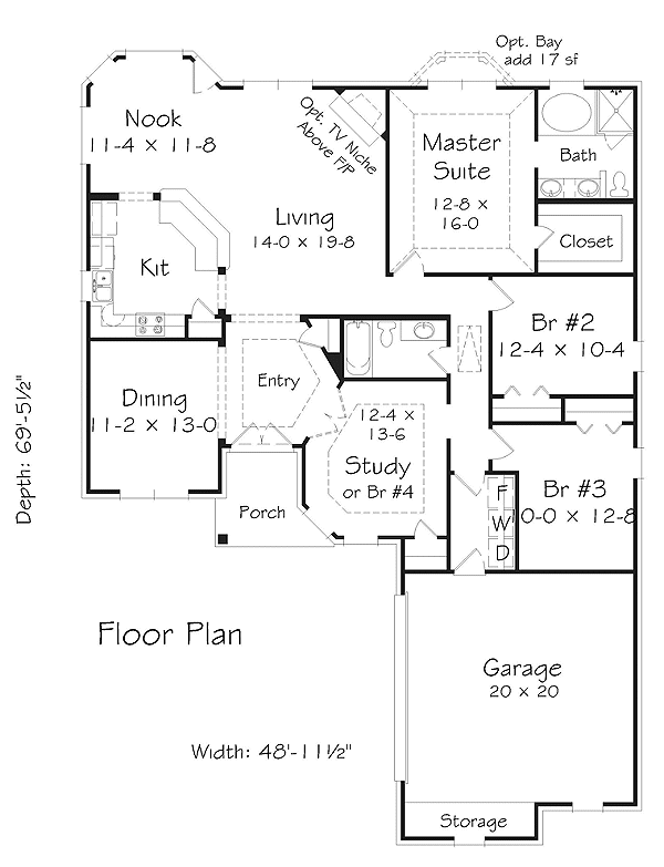Main Floor Plan for House Plan #848591