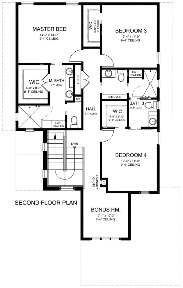Second Floor Plan for House Plan #823482