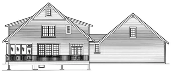 Rear Elevation for House Plan #535312
