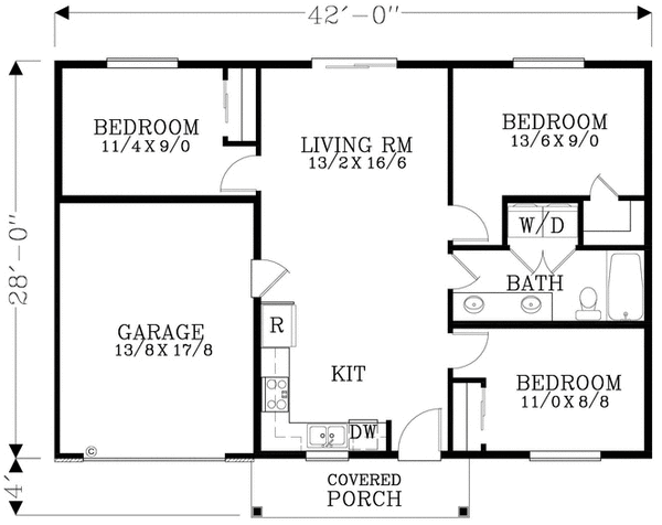 Main Floor Plan for House Plan #854290