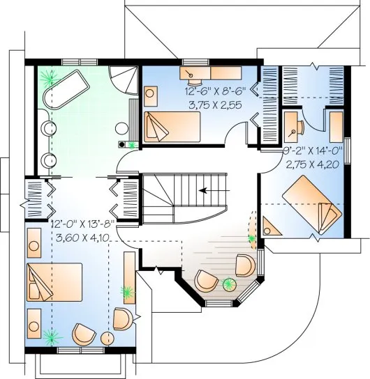 Second Floor Plan for House Plan #142754