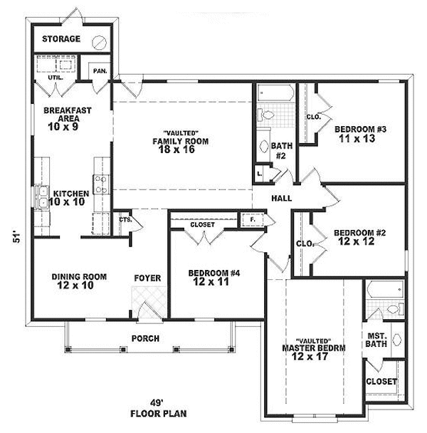 Main Floor Plan for House Plan #496571