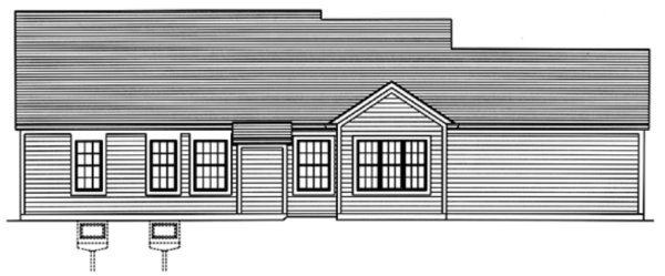 Rear Elevation for House Plan #535351
