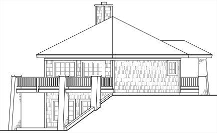 Left Elevation for House Plan #349991