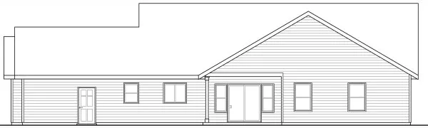 Rear Elevation for House Plan #345032