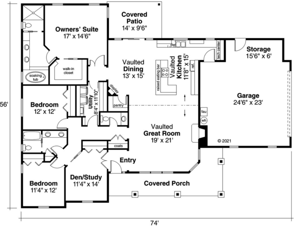 Main Floor Plan for House Plan #345032