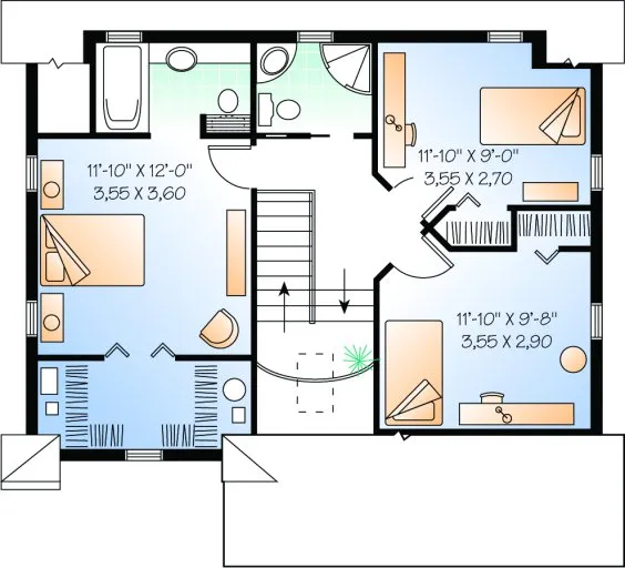 Second Floor Plan for House Plan #142852