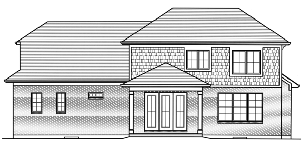 Rear Elevation for House Plan #534262