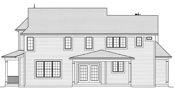 Rear Elevation for House Plan #536442