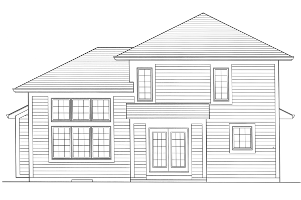 Rear Elevation for House Plan #530751