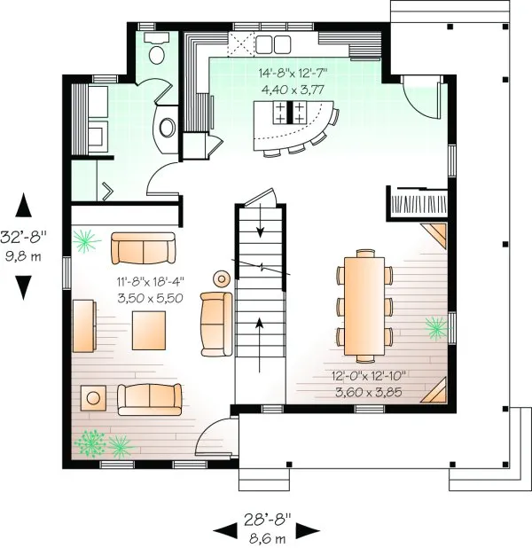 Main Floor Plan for House Plan #144852
