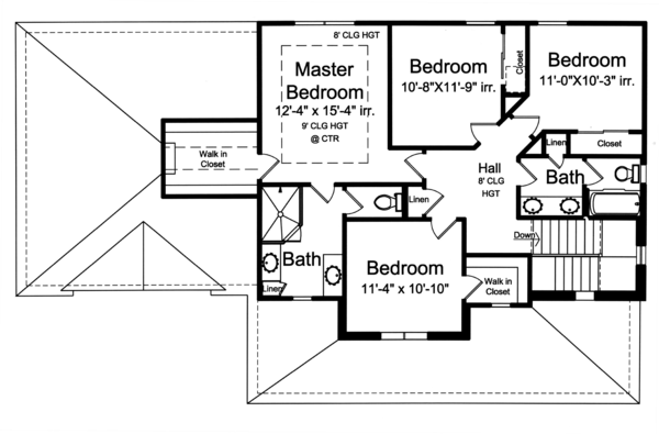Second Floor Plan for House Plan #536702