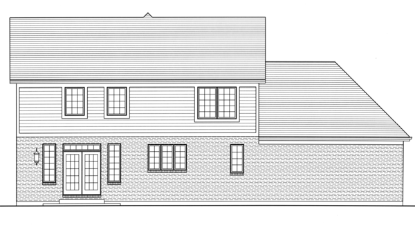Rear Elevation for House Plan #536702