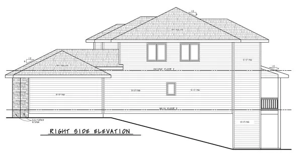 Right Elevation for House Plan #156923