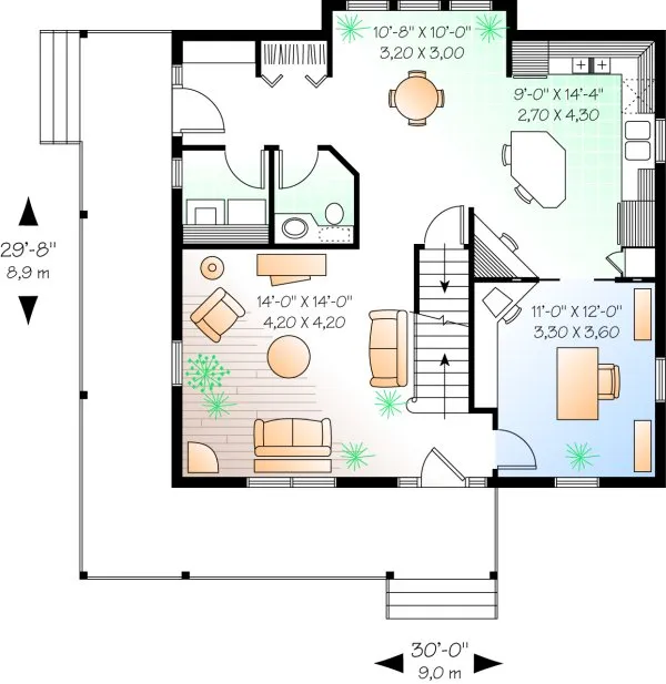 Main Floor Plan for House Plan #140954