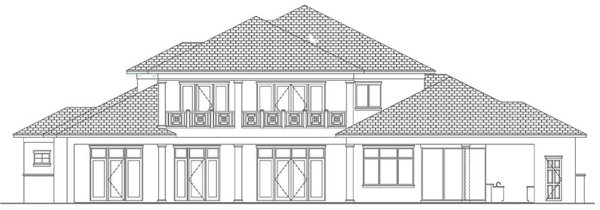 Rear Elevation for House Plan #770196