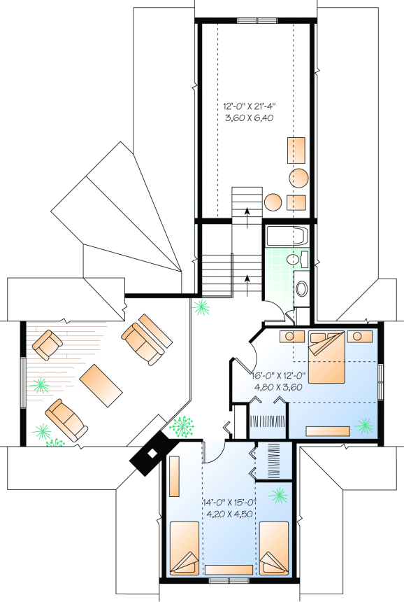 Second Floor Plan for House Plan #143062