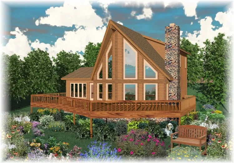 Full Rendering for House Plan #490581