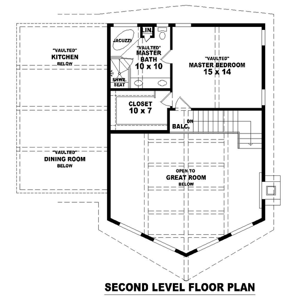 Second Floor Plan for House Plan #490581