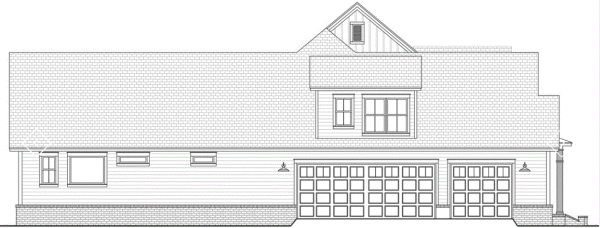 Left Elevation for House Plan #306292
