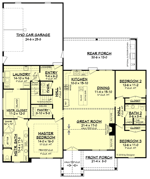 Main Floor Plan for House Plan #301022