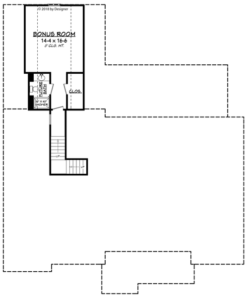 Attic Plan for House Plan #301022