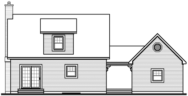 Rear Elevation for House Plan #143162