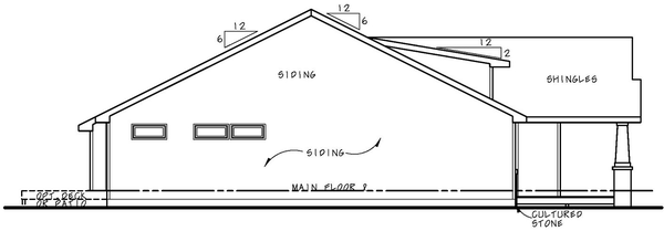Left Elevation for House Plan #151151